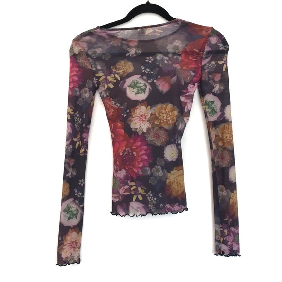 urban outfitters sheer floral top